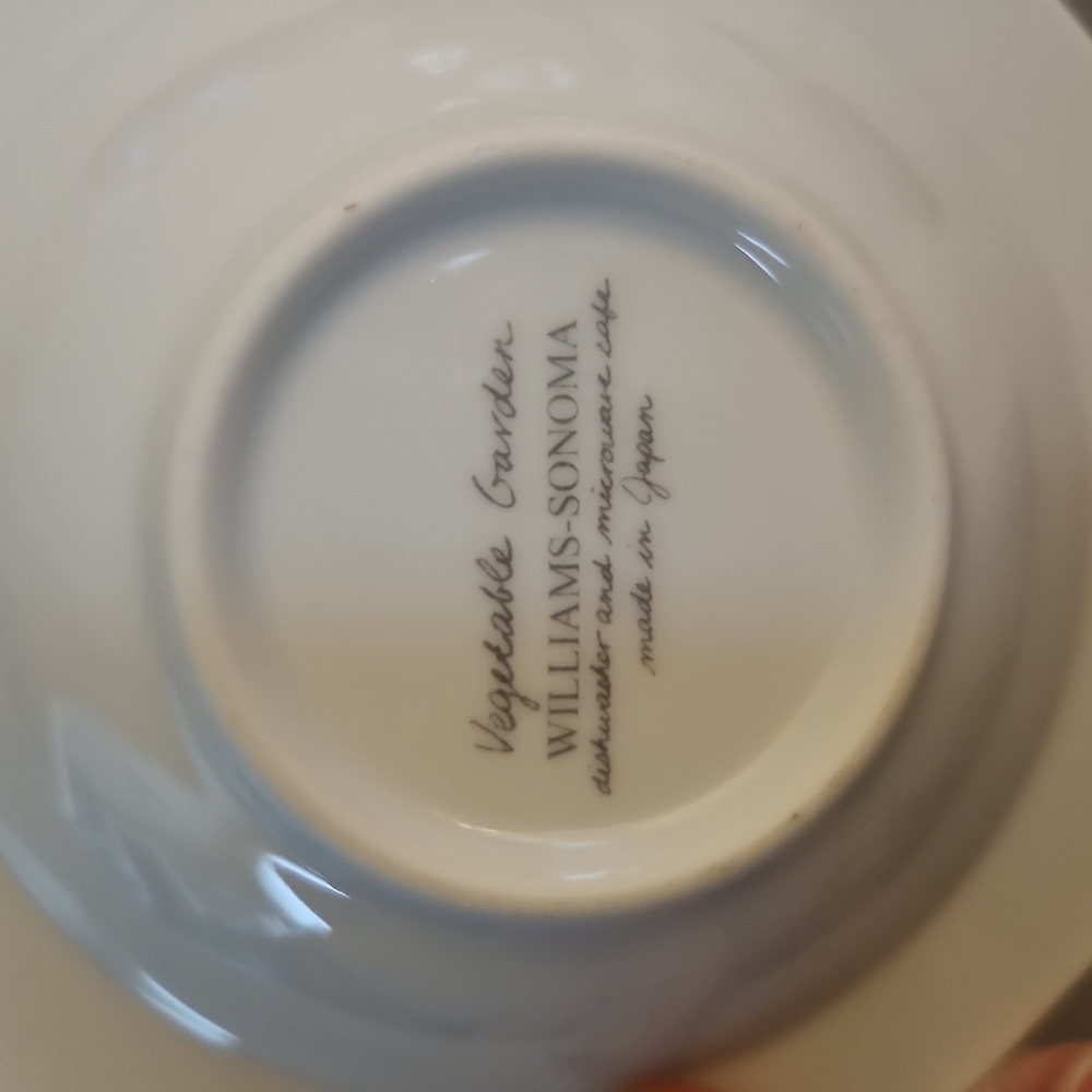 *NWOT William Sonoma Vegetable Garden Appetizer Plates 6 w/2 Dressing Bowls - Picture 11 of 11